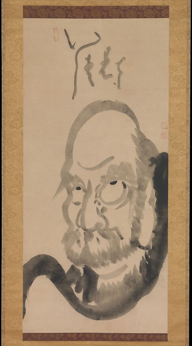 Portrait of Bodhidharma Hakuin Ekaku 白隠慧鶴 Japanese  mid-18th century, via Met Museum