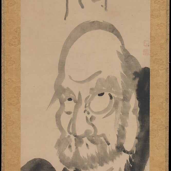 Portrait of Bodhidharma Hakuin Ekaku 白隠慧鶴 Japanese  mid-18th century, via Met Museum