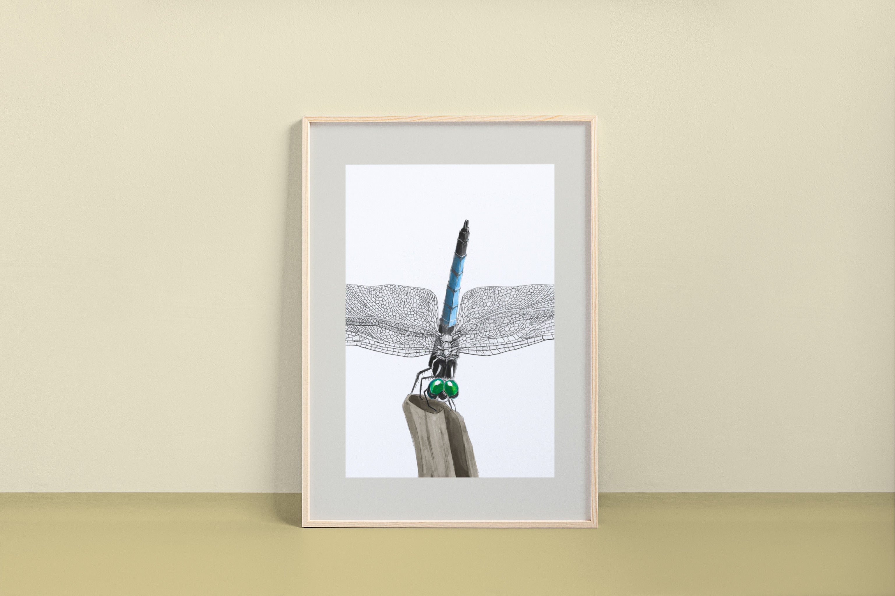 Blue Dasher (Pachydiplax longipennis) Art Print