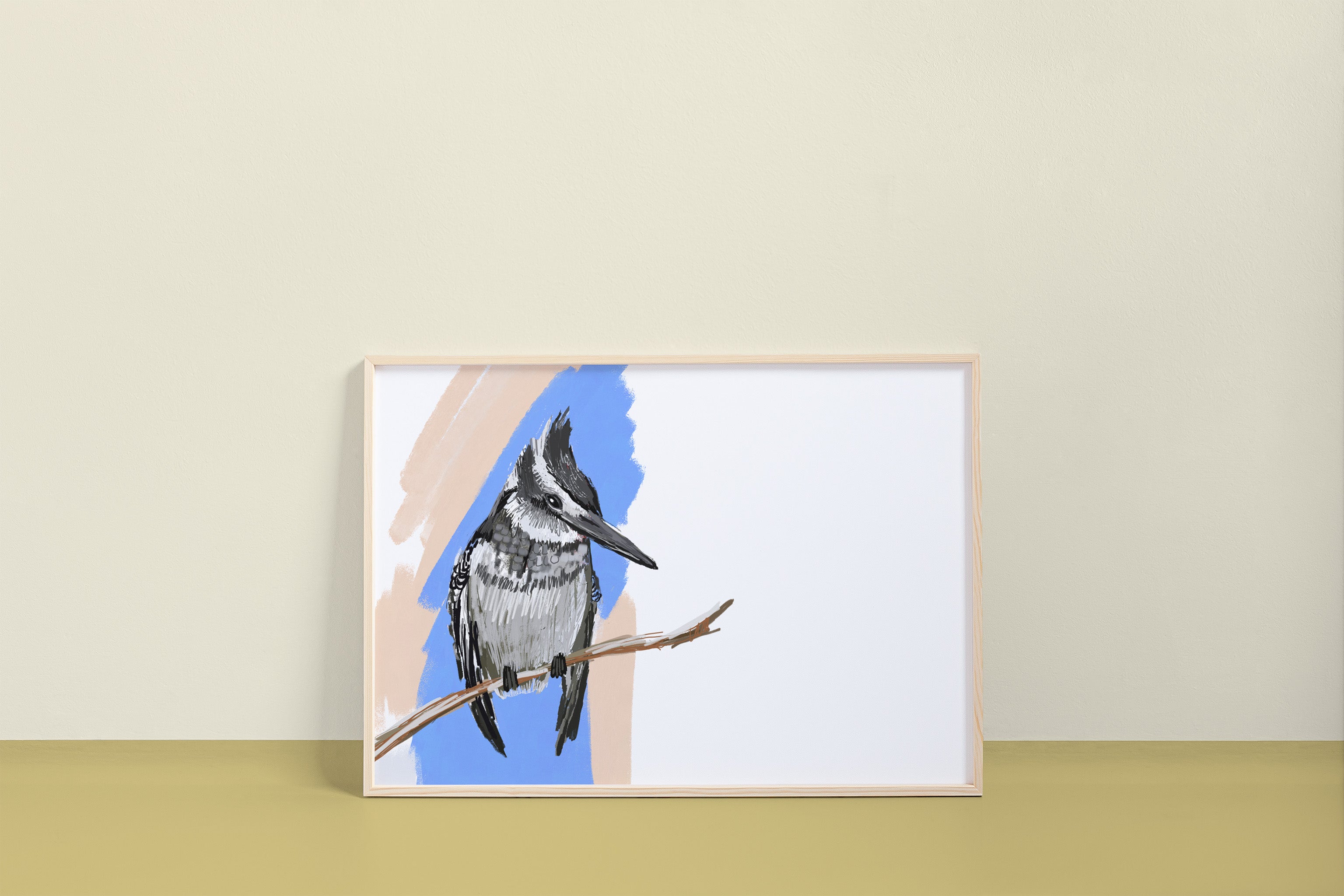 Pied Kingfisher Art Print