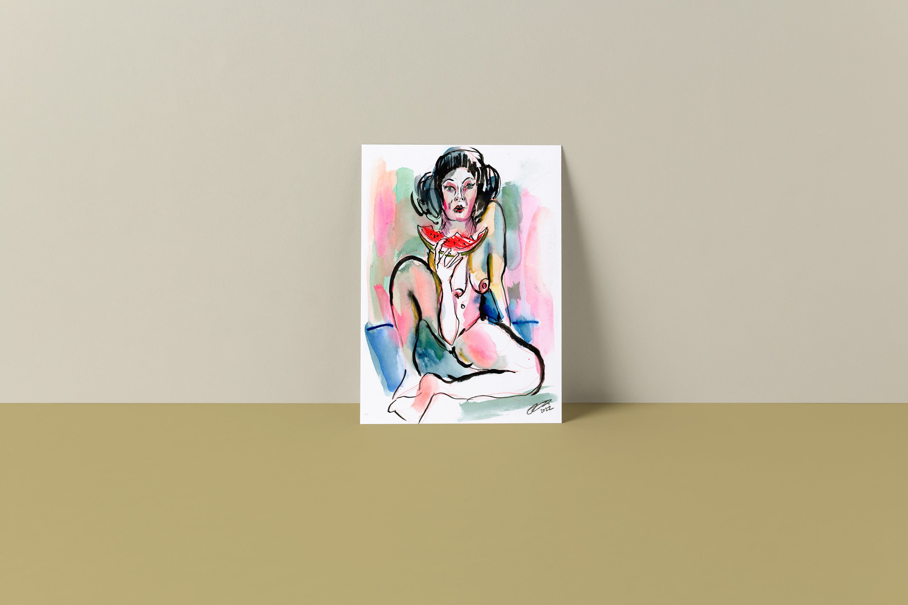 Emily (summer watermelon) Art Print