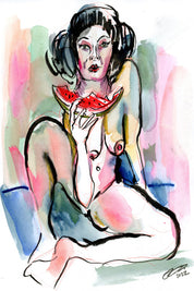 Emily (summer watermelon) Art Print