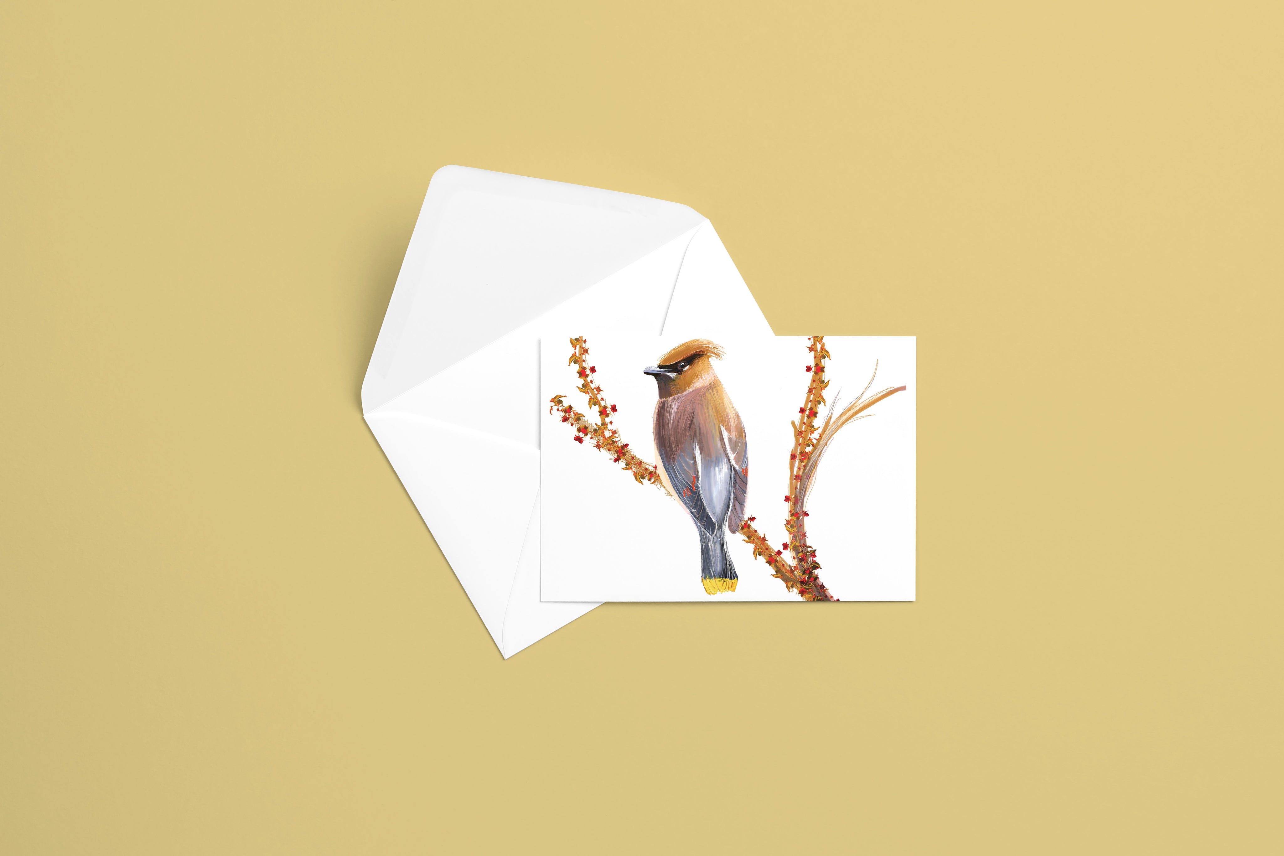 Cedar Waxwing Greeting Card