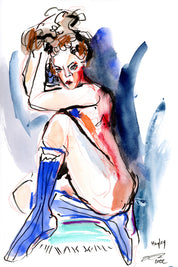 Hayley (blue socks) Art Print