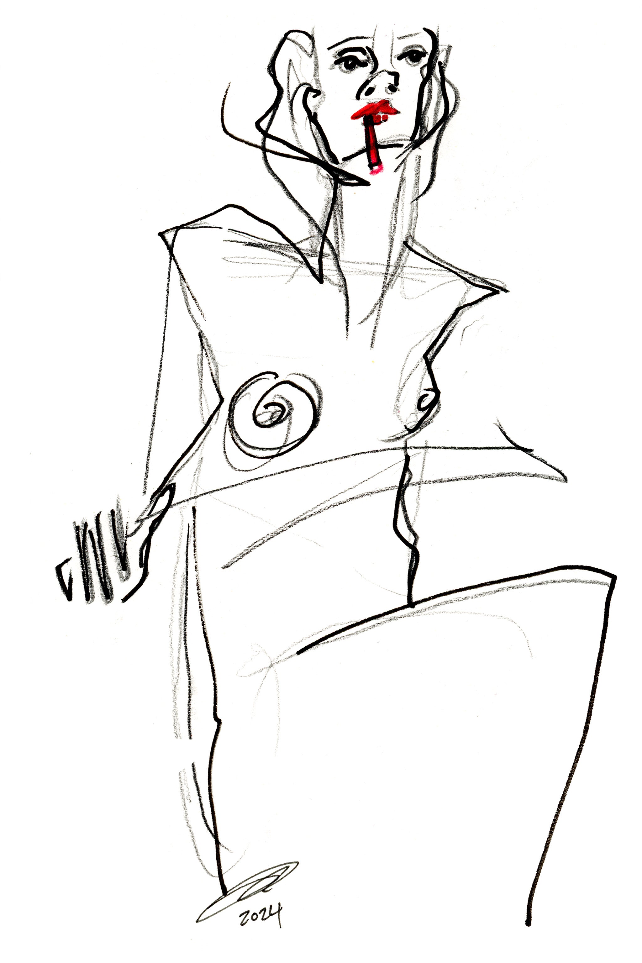 Tina (minimal sketch) Art Print