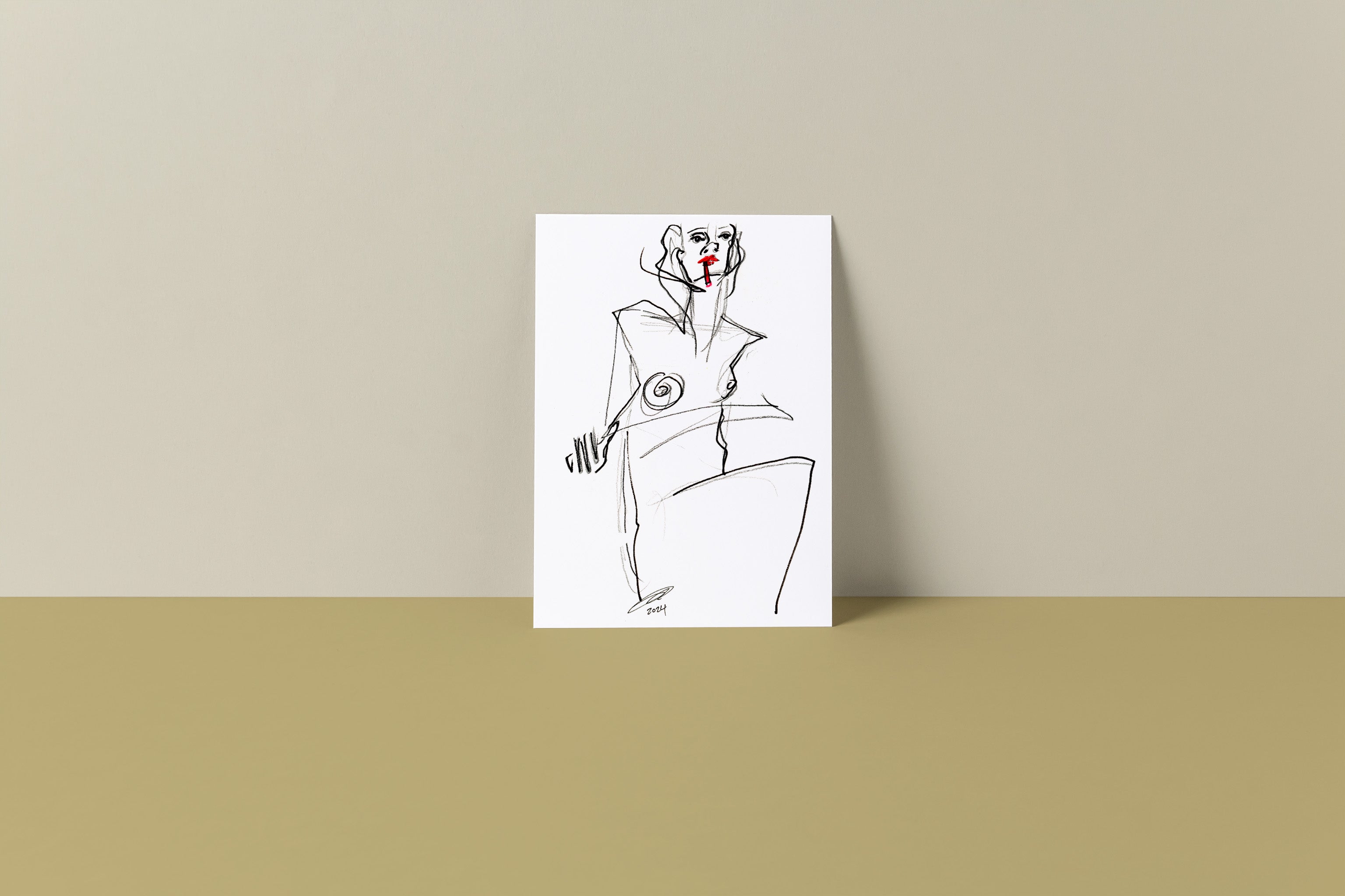 Tina (minimal sketch) Art Print